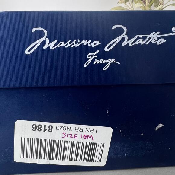 Massimo Matteo Velour Penny Loafers Verdone Black Men 10M Tried On Dress Shoe - Picture 9 of 10